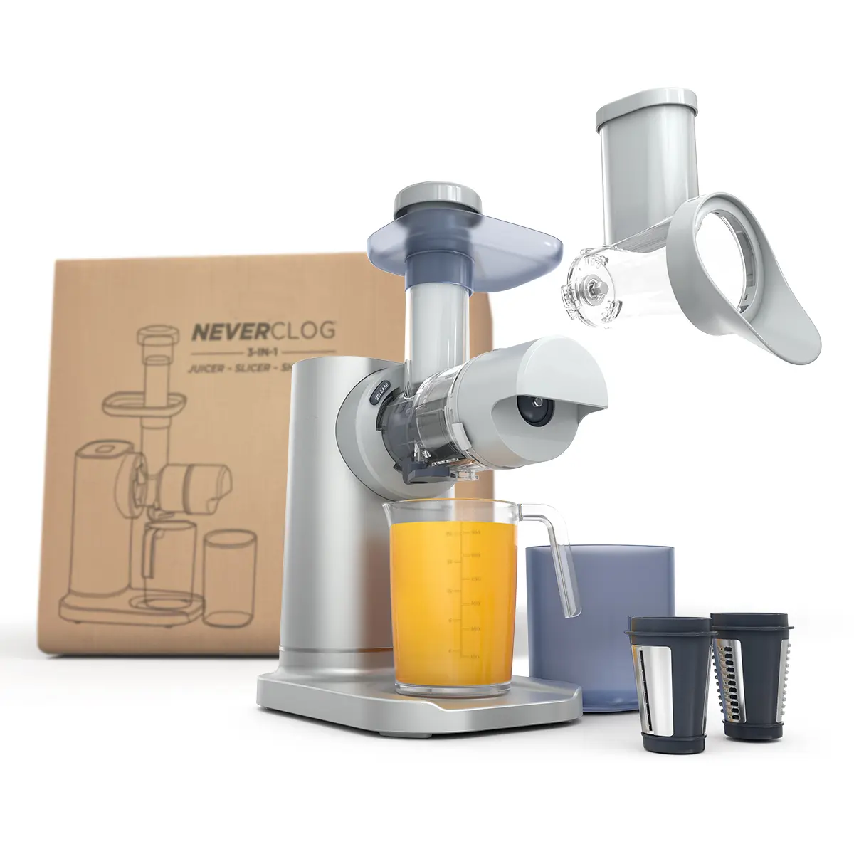  ADMQX 3-in-1 Juicer, Slicer, Shredder