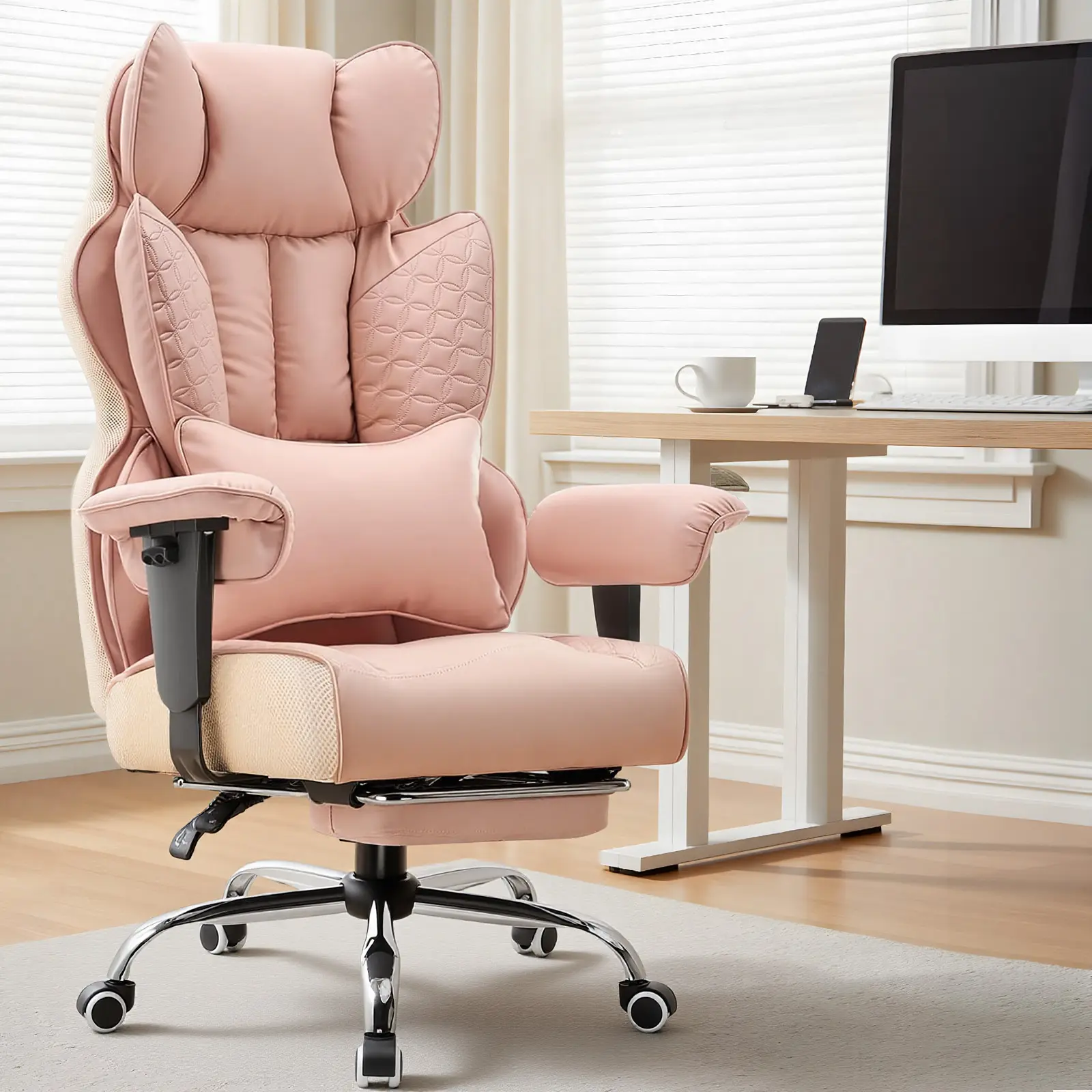 Admqx Big and Tall Sturdy ErgonomicOffice Desk Chair - Adjustable Seat Height
