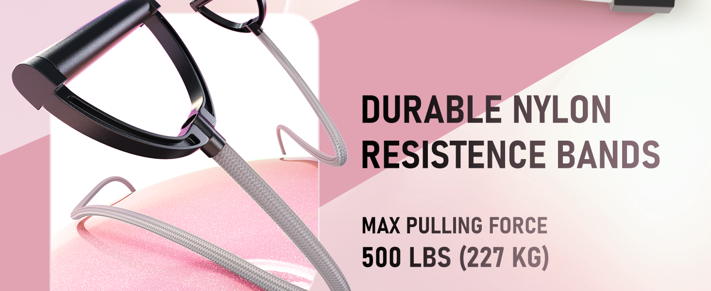 High-strength nylon resistance bands for waist twister with 500 lbs max pull force