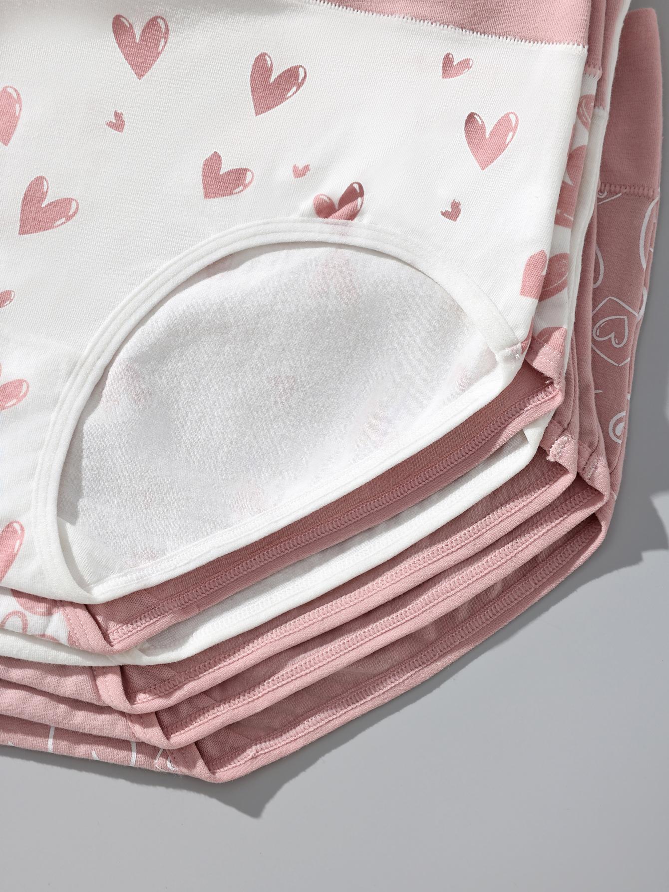 HOTCOM Women's Cotton Panties - 6 Pack Cute Love Print Briefs with Stretchy Waistband & Double Layer Crotch Soft Breathable Underwear for Everyday Wear & Postpartum Comfort FallFreshness - Fit SpringStatements