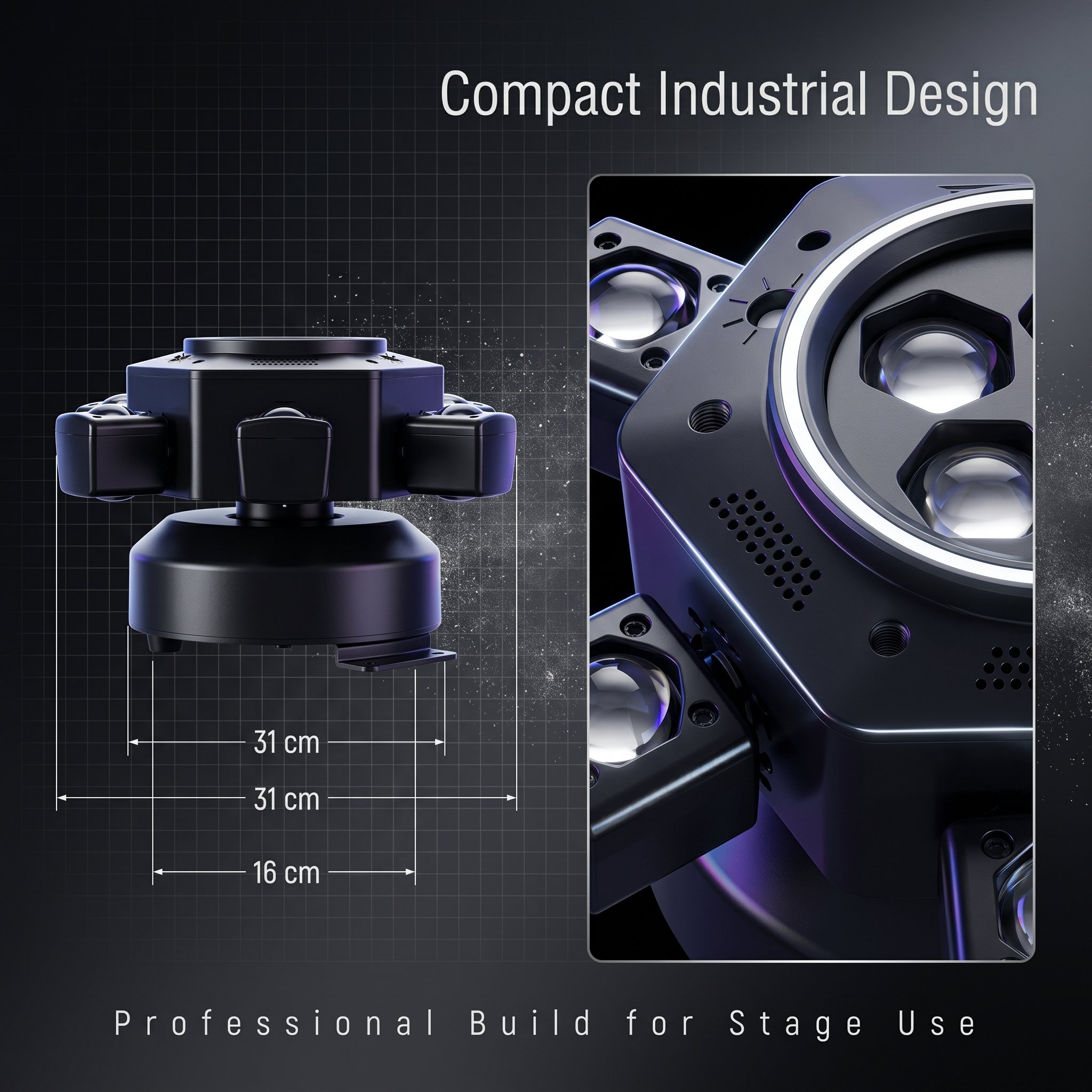 🌈120W 6-Arm DJ Moving Head Light RGBW Beam Laser Disco Strobe 4-in-1 Stage Light for Wedding Bar Party Concert 🎉