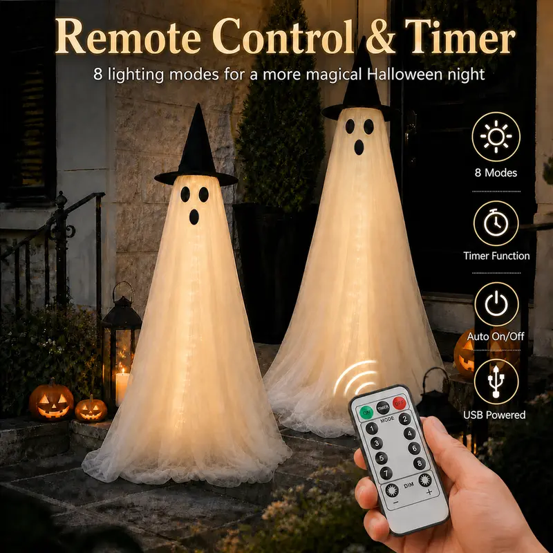 Halloween Ghost Decorations, 2-Pack Outdoor/Indoor