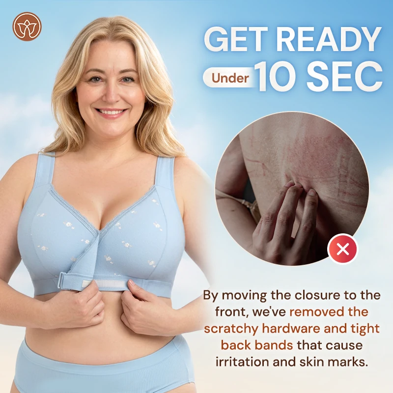 Fiona Bra - Comfortable & Convenient Anti-Sag Front Closure Bra For Seniors-2PCS
