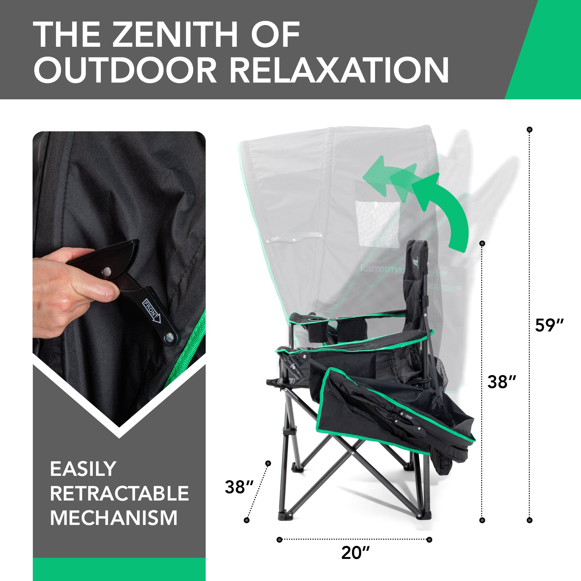 Canopy Chair - Outdoor Chair with Built-In Shade & Engineered Airflow