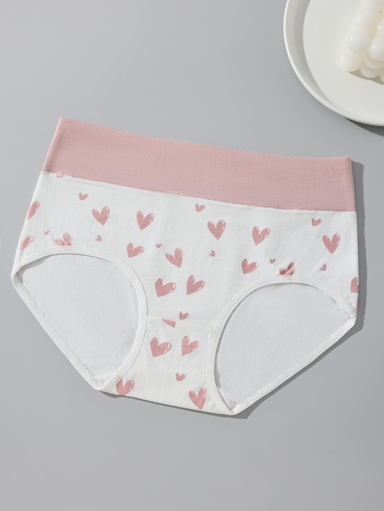 HOTCOM Women's Cotton Panties - 6 Pack Cute Love Print Briefs with Stretchy Waistband & Double Layer Crotch Soft Breathable Underwear for Everyday Wear & Postpartum Comfort FallFreshness - Fit SpringStatements