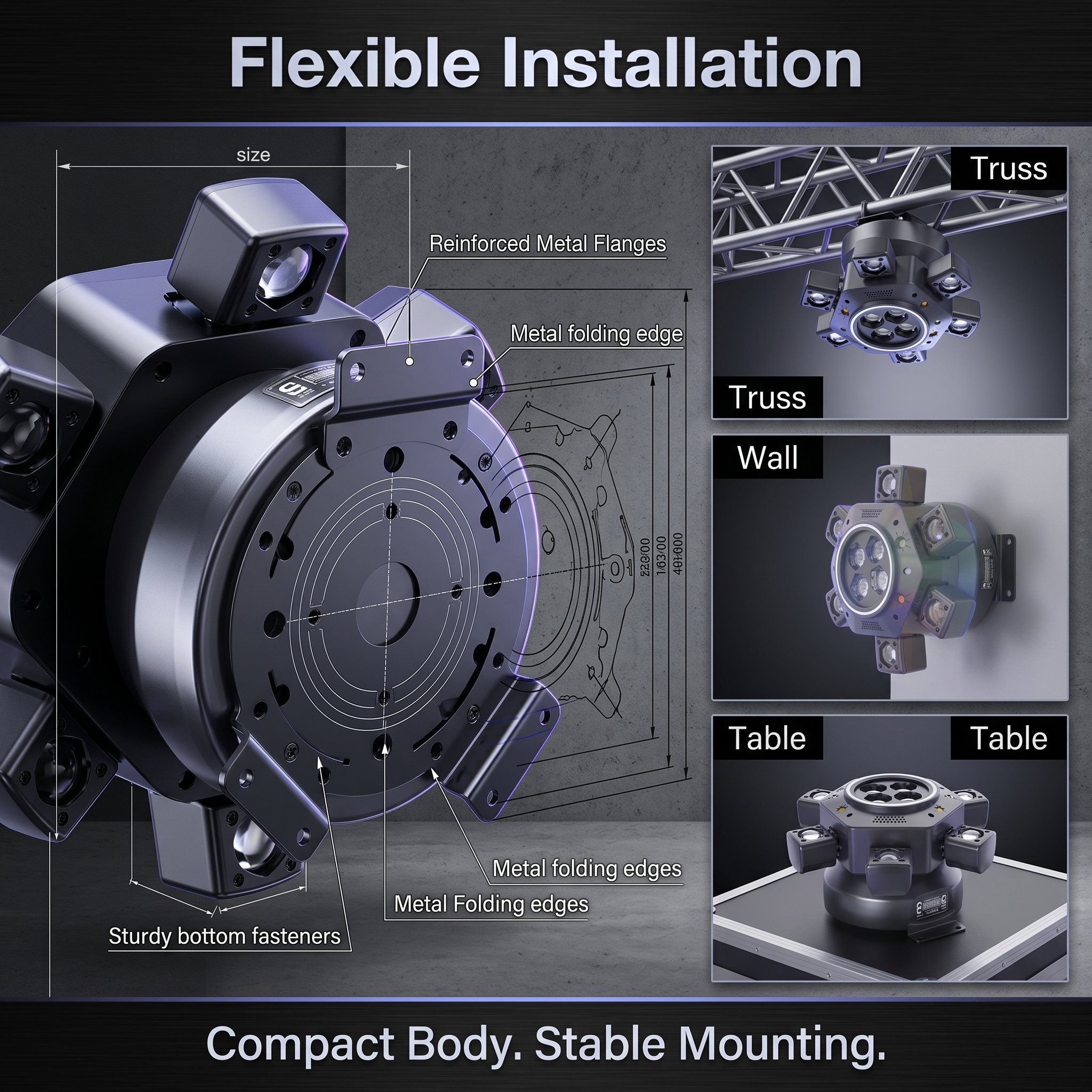 🌈120W 6-Arm DJ Moving Head Light RGBW Beam Laser Disco Strobe 4-in-1 Stage Light for Wedding Bar Party Concert 🎉