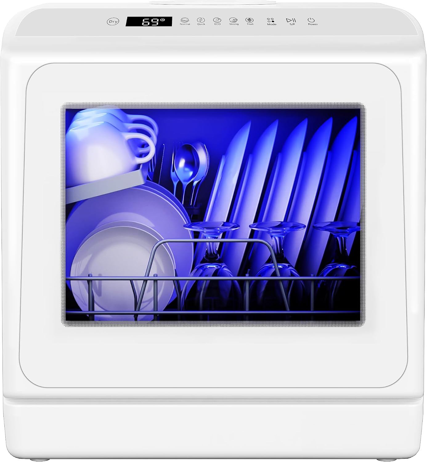 Admqx Countertop Dishwasher Portable, 6 Programs with 40 dB, No Hookup