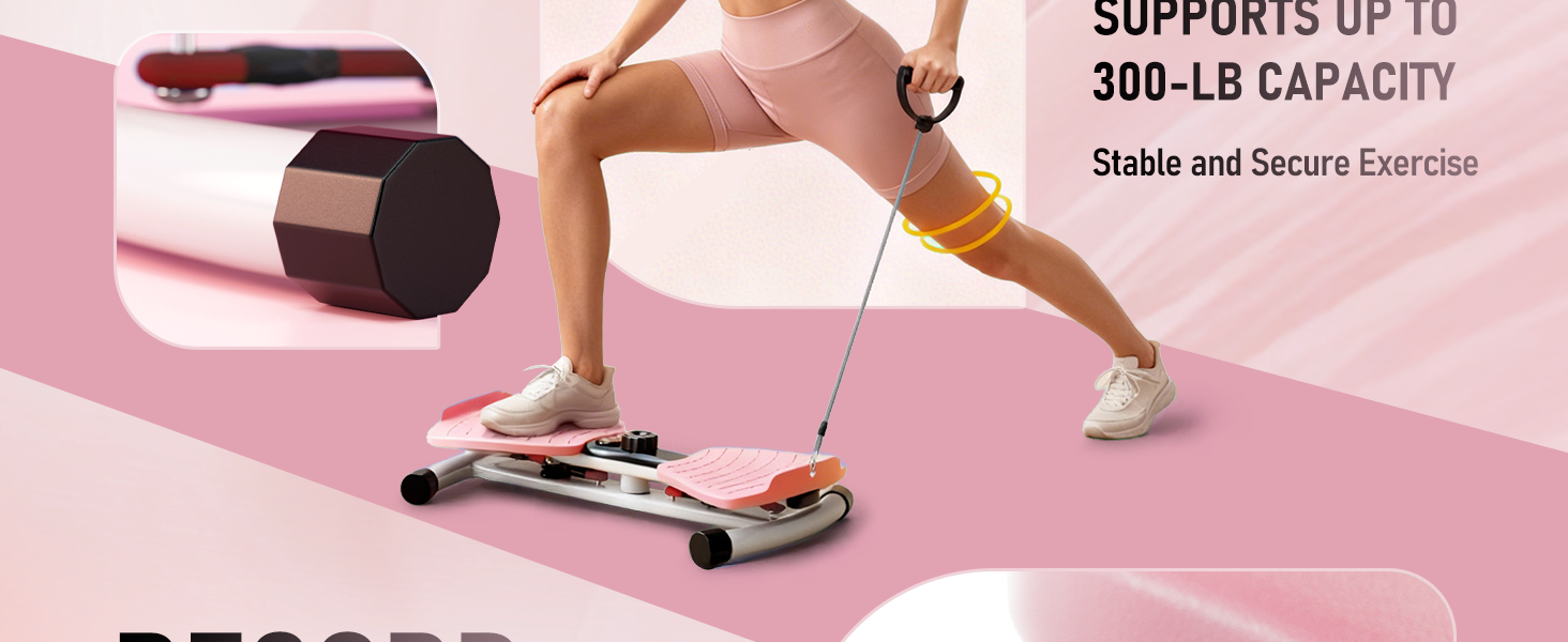 Sturdy waist twister base supports up to 300 lbs user weight for stable exercise