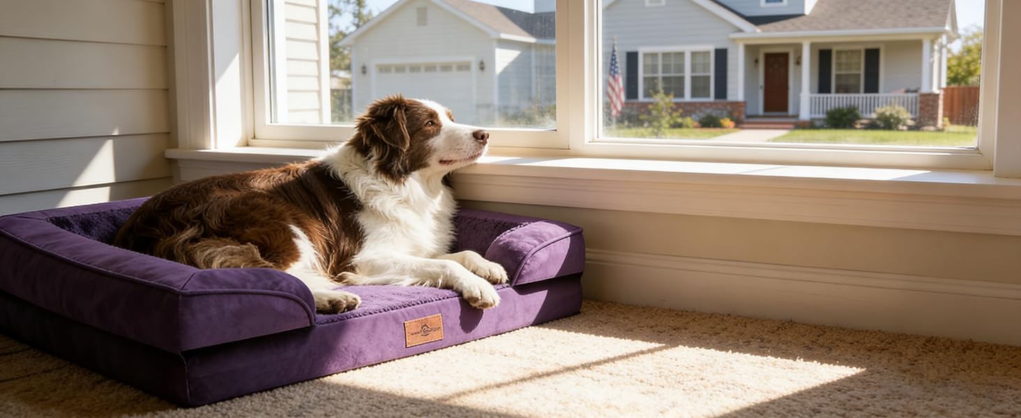 purple dog bed
