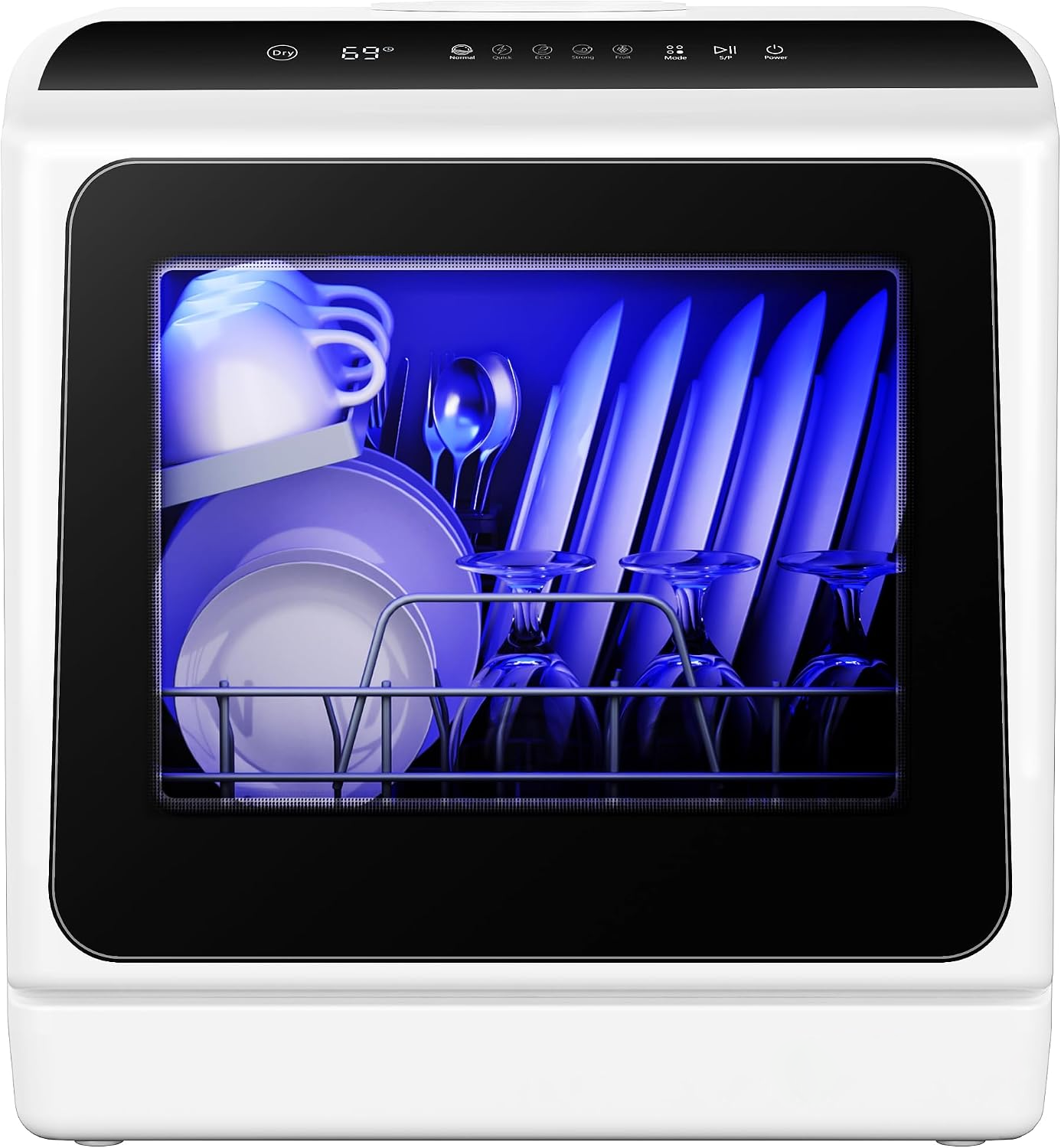 Admqx Countertop Dishwasher Portable, 6 Programs with 40 dB, No Hookup