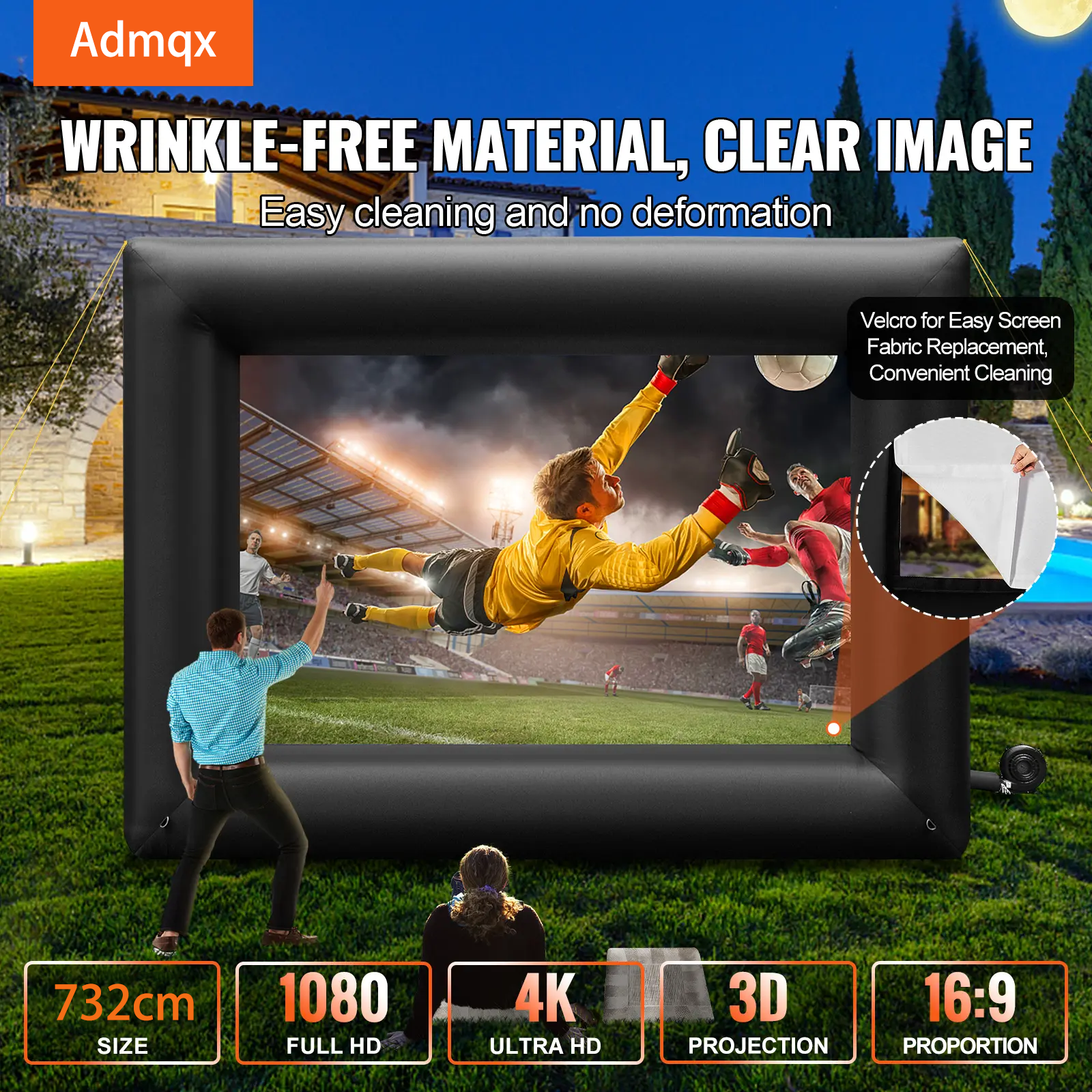 🎁 Exclusive Gift: ADMQX Inflatable MovieScreen 24FT Inflatable Projector Screen foroutside