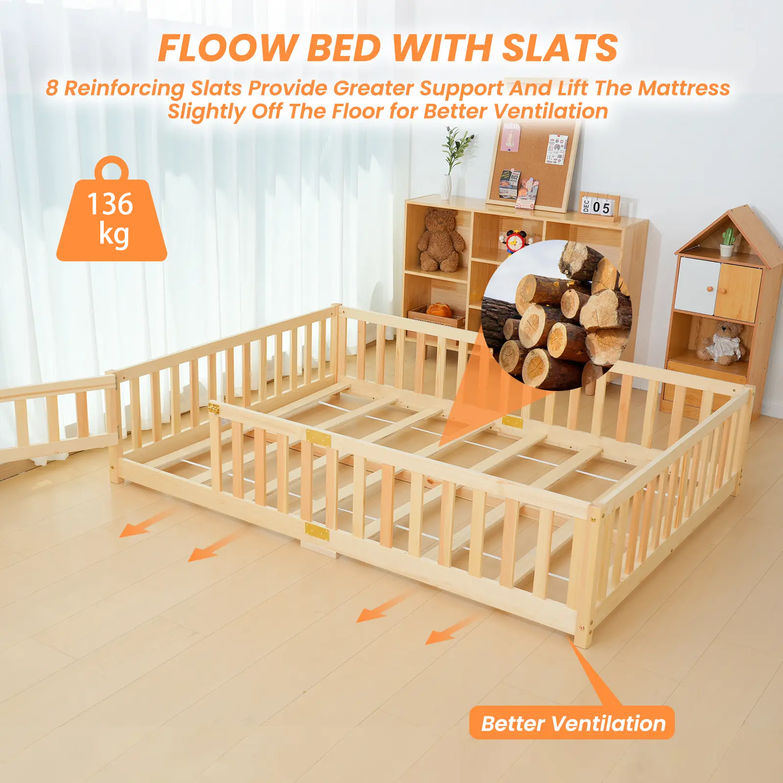 Twin/Full Size Modern MontessoriBed for Toddlers