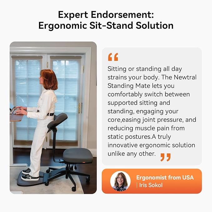 Newtral Standing Desk Chair, Standing Mate Chair for Sit-Stand