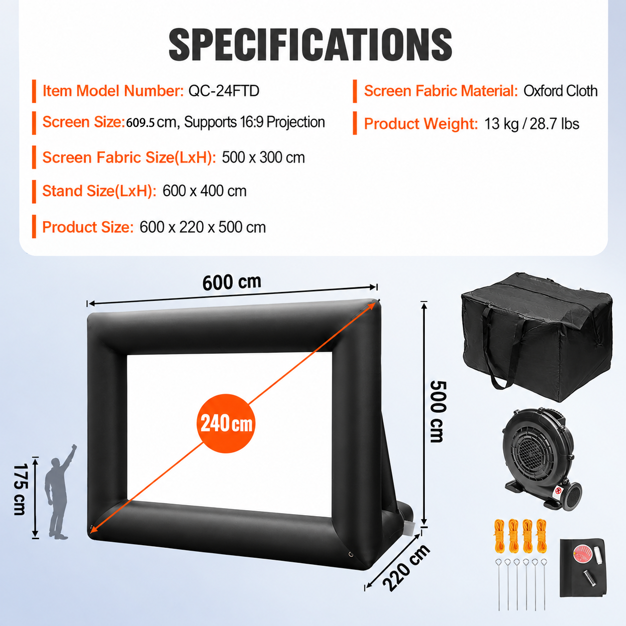 🎁 Exclusive Gift: ADMQX Inflatable MovieScreen 24FT Inflatable Projector Screen foroutside