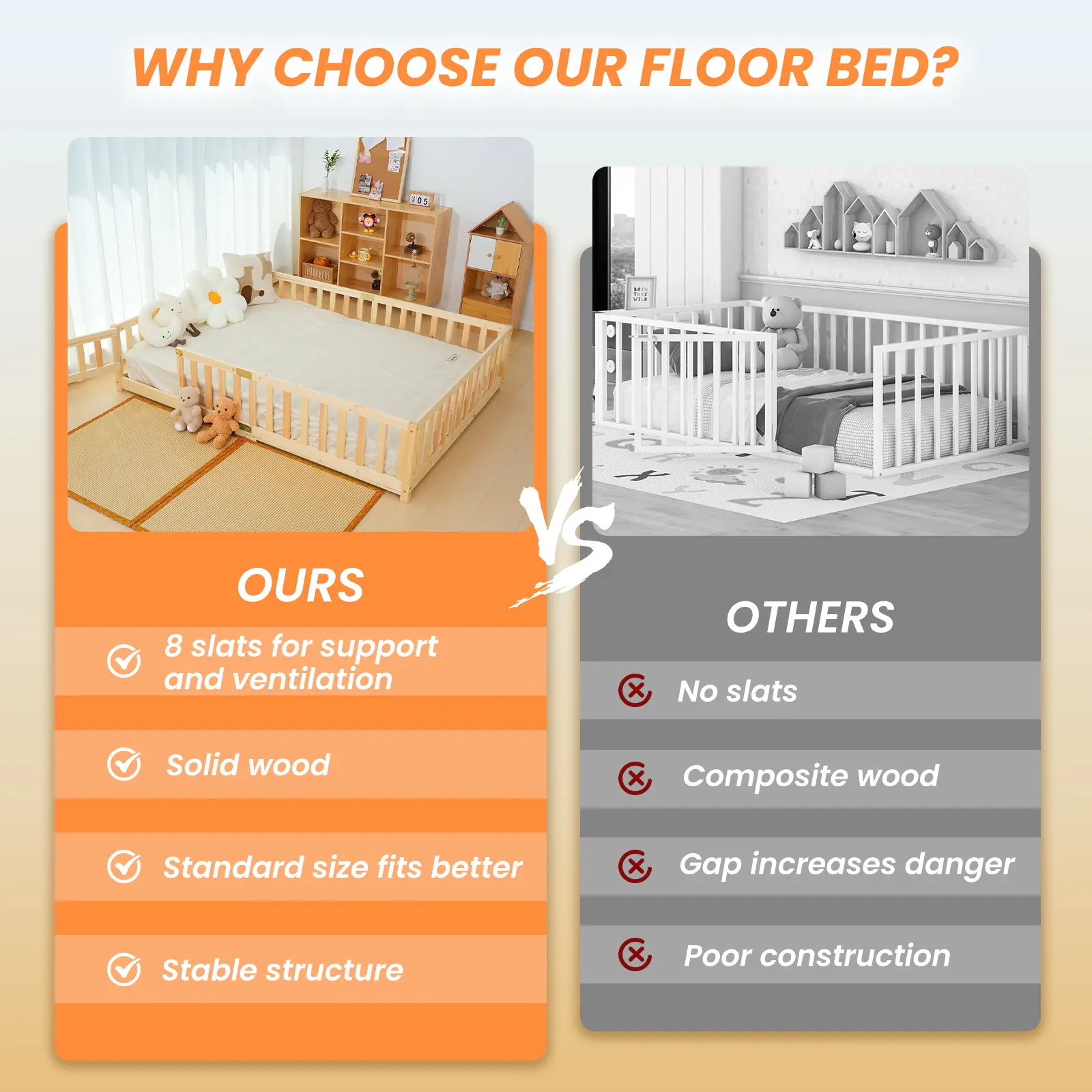Twin/Full Size Modern MontessoriBed for Toddlers