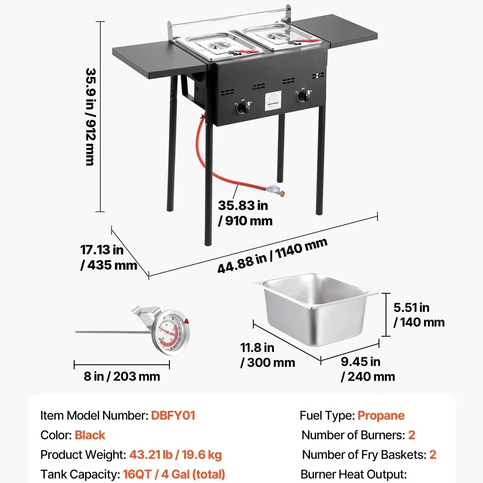 ADMQX Outdoor Propane Deep Fryer