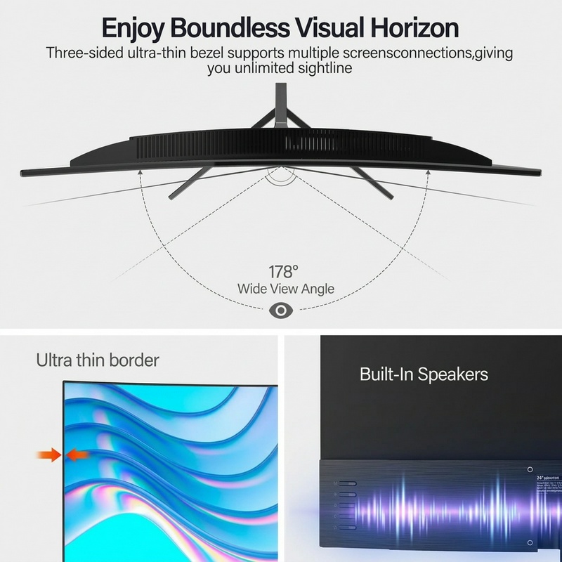 24/27/32/34 Zoll Curved Gaming Monitor 180Hz 1500/3000R WQHD (3440x1440) 4K mit Freesync, DisplayPort, HDMI, wandmontierbar