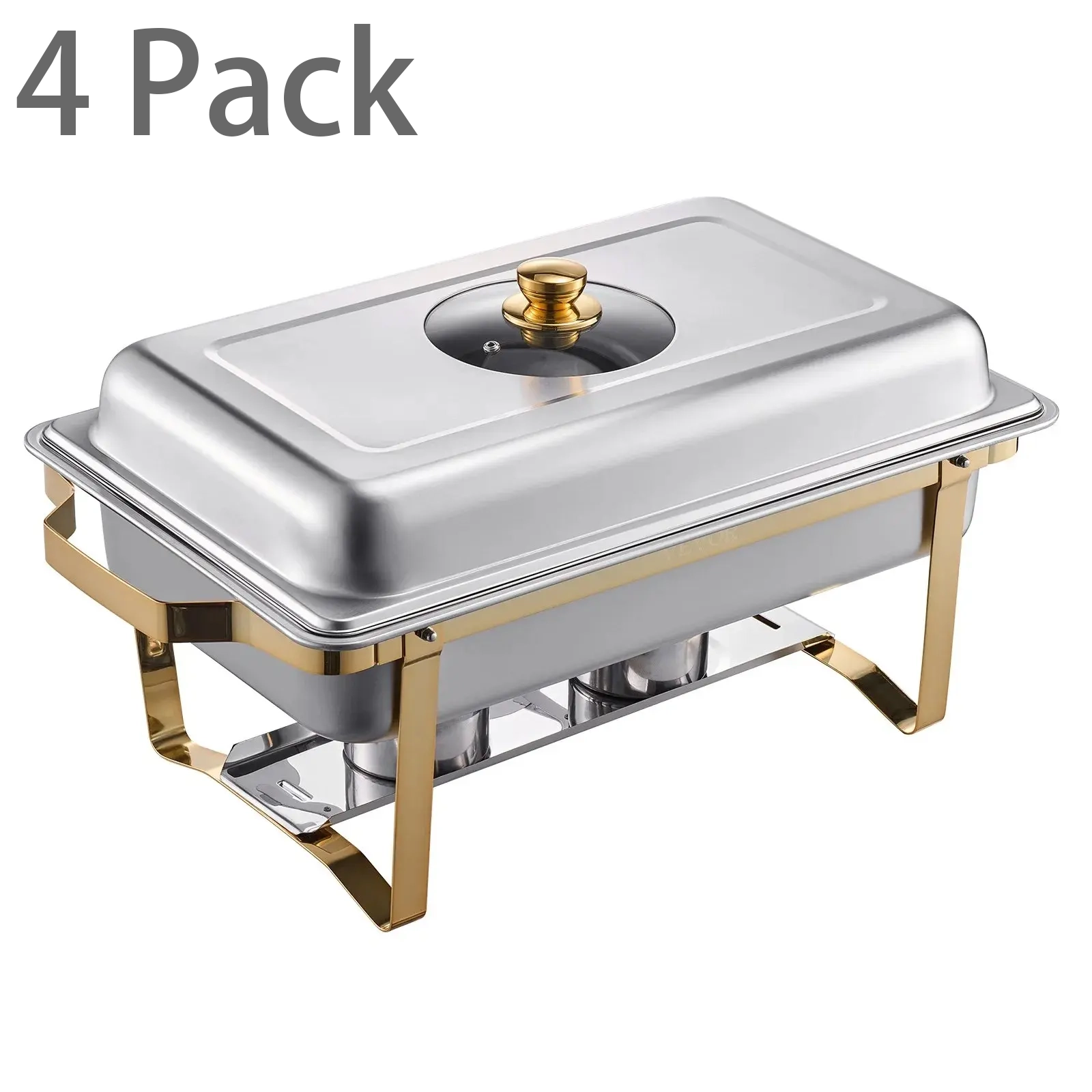 VEVOR 8 Qt Gold Chafing Dish Buffet Set - Stainless Steel