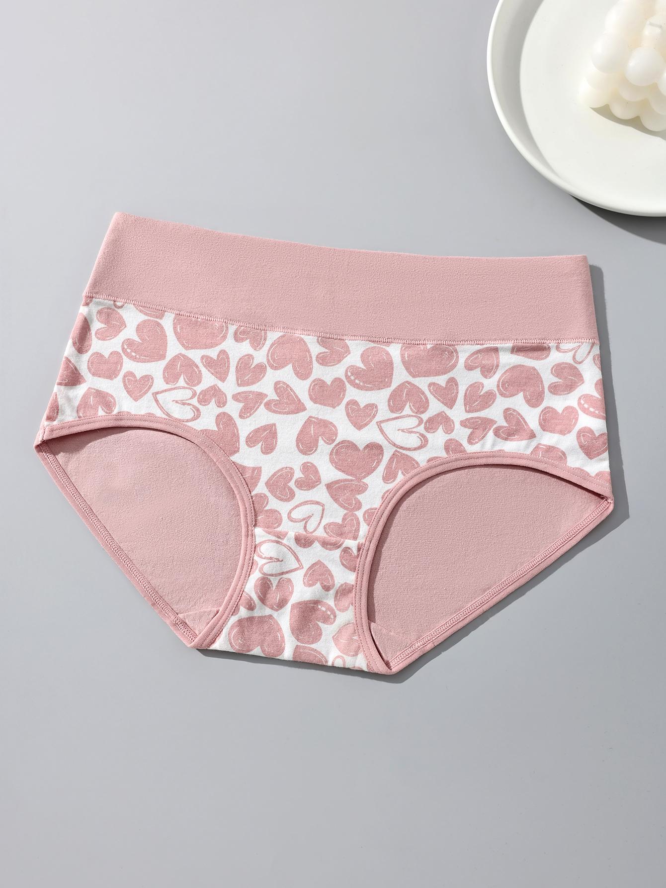 HOTCOM Women's Cotton Panties - 6 Pack Cute Love Print Briefs with Stretchy Waistband & Double Layer Crotch Soft Breathable Underwear for Everyday Wear & Postpartum Comfort FallFreshness - Fit SpringStatements