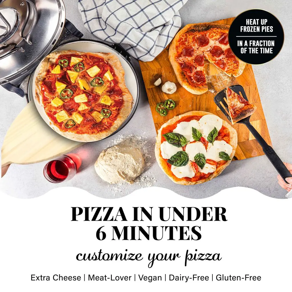 [New] Piezano XL 14" Pizza Oven - Granitestone - 800° Countertop Brick Pizza Oven