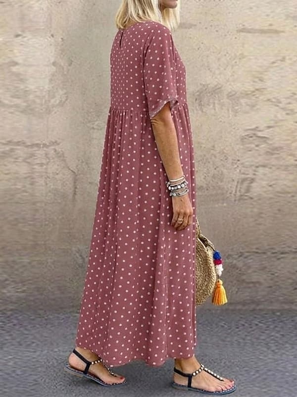 Women's Midi Dress Casual Dress T Shirt Dress Tee Dress A Line Dress Elegant Fashion Modern Outdoor Vacation Going out Regular Fit Polka Dot Short Sleeve Crew Neck Blue Yellow Pink Green Summer Spring 2026 - $19.99 –P10