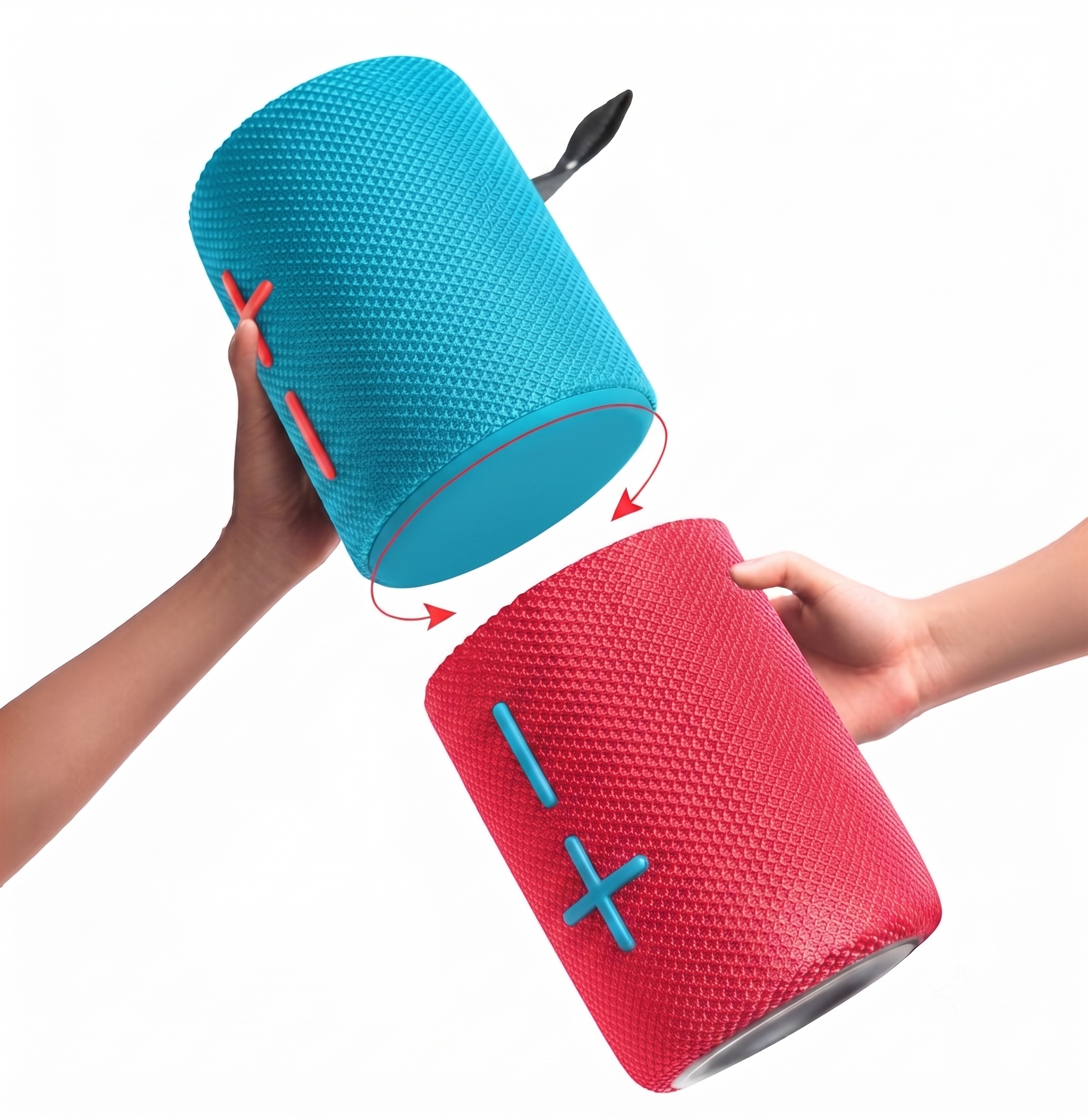 2-in-1 Bluetooth Speaker – Dual-Section Stereo Design, 20W Sound, Waterproof Magnetic Wireless Speaker with 24-Hour Playtime – Perfect for Smartphones & Summer Outdoor Fun