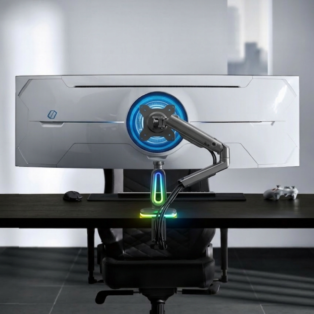 ADMQX Gaming : 4K Screen Monitor + Articulated Arm Complete Setup