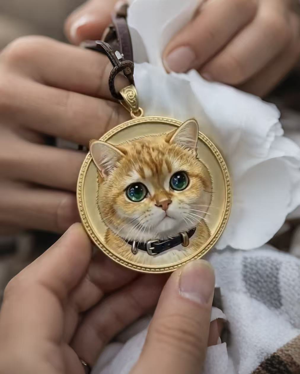 Custom cat collars Gold name tag