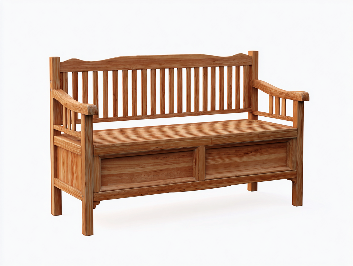 Gartenbank Holz mit Stauraum 150x62x92 cm - Natur - Klassischer Stil für Garten und Terrasse-Dengohub