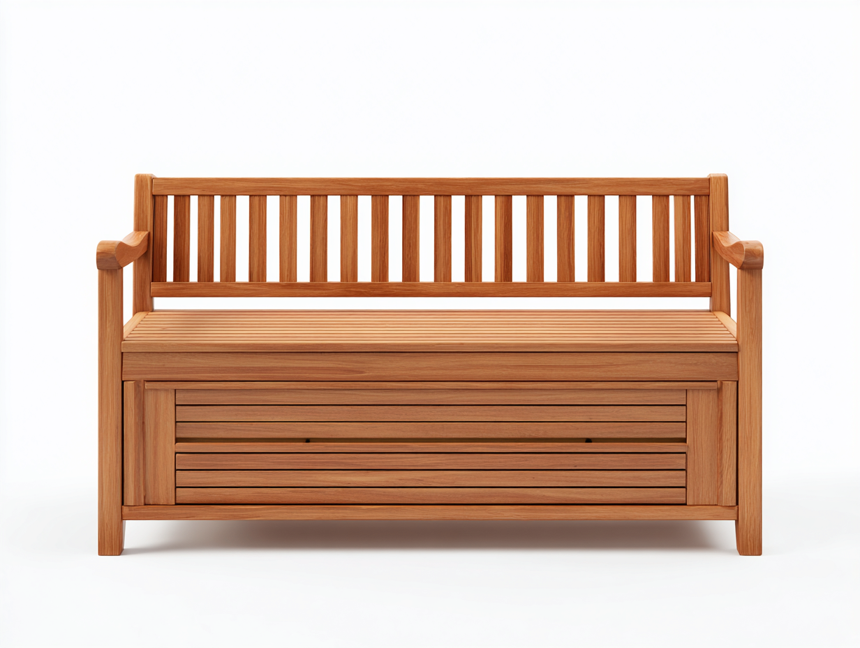 Gartenbank Holz mit Stauraum 160x60x90 cm - Natur - Klassischer Stil für Garten und Terrasse-Dengohub