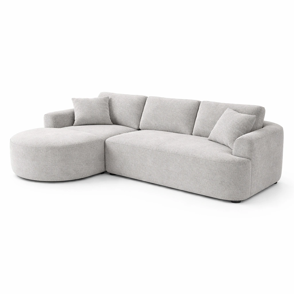 Canap Angle Moderne Tissu Boucl-Arvirox