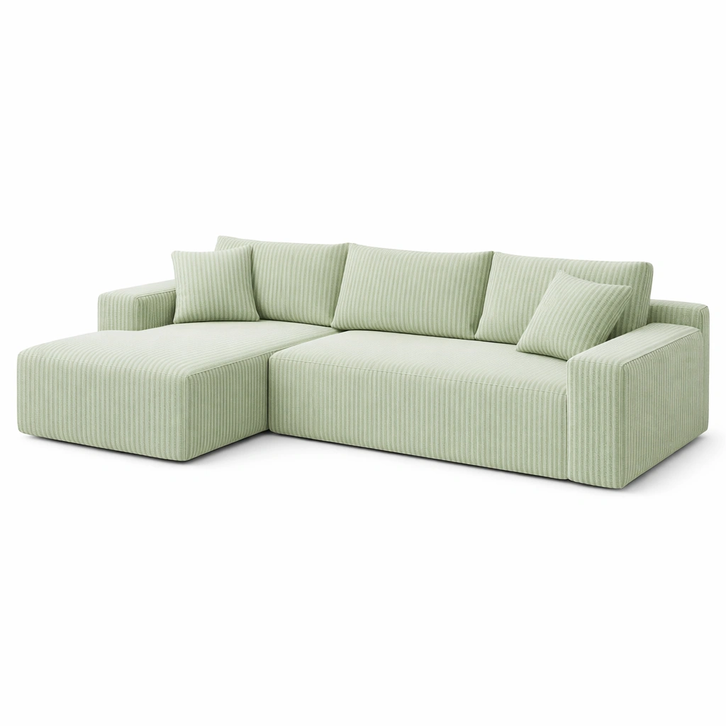 Canap Angle Moderne Tissu C?tel Vert Clair-Arvirox
