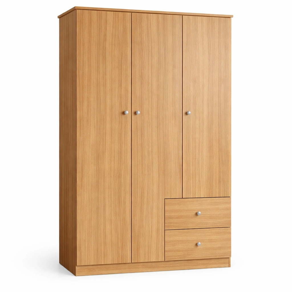 Armoire Chambre Bois Chne Trois Portes Tiroirs-Arvirox