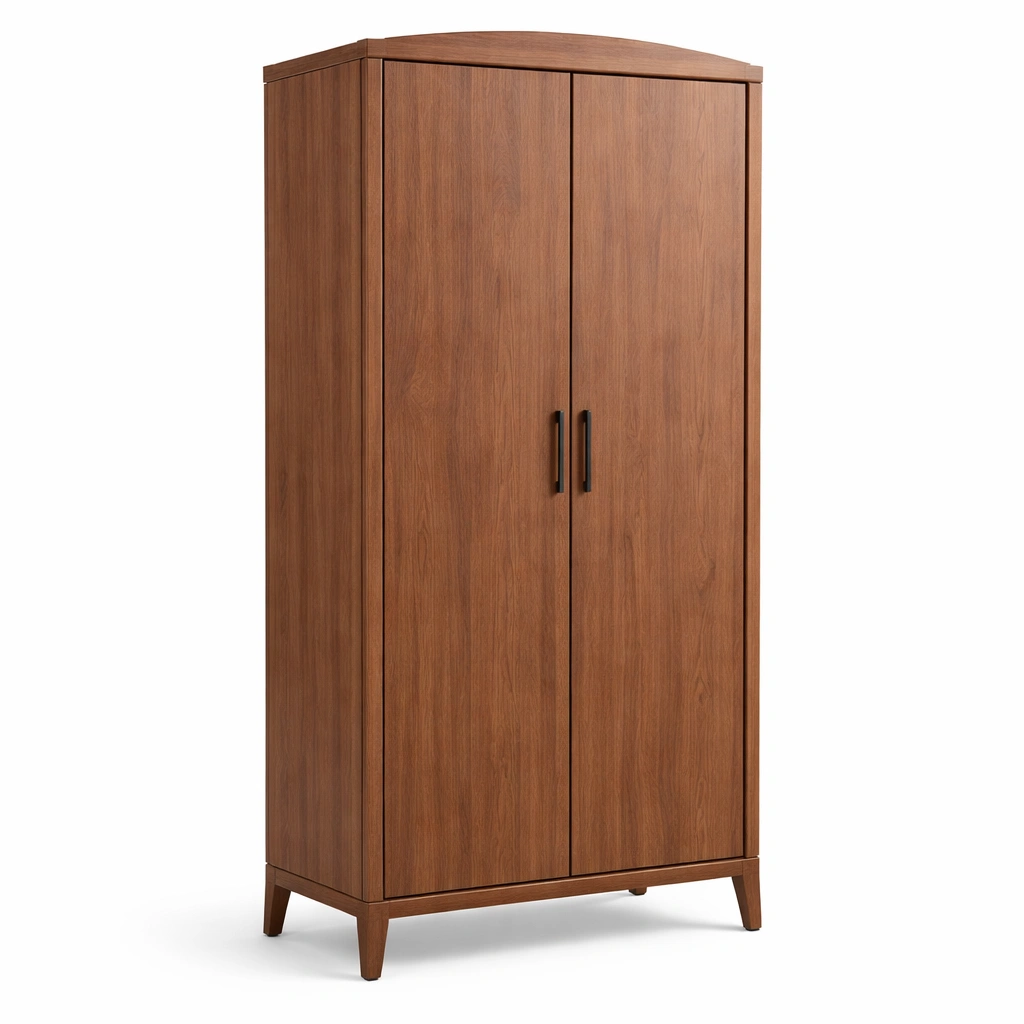 Armoire Chambre Bois Noyer Deux Portes-Arvirox