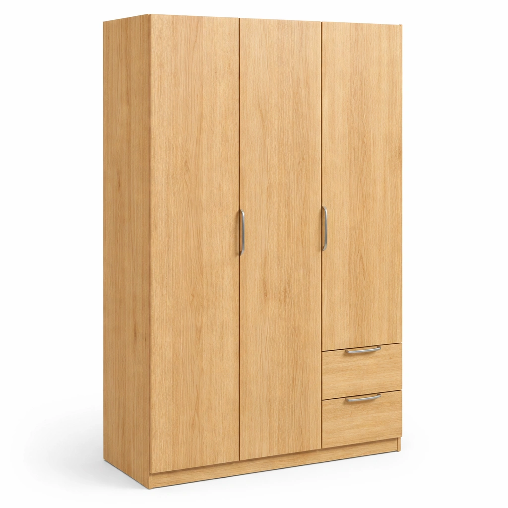 Armoire Chambre Bois Chne Trois Portes Tiroirs-Arvirox