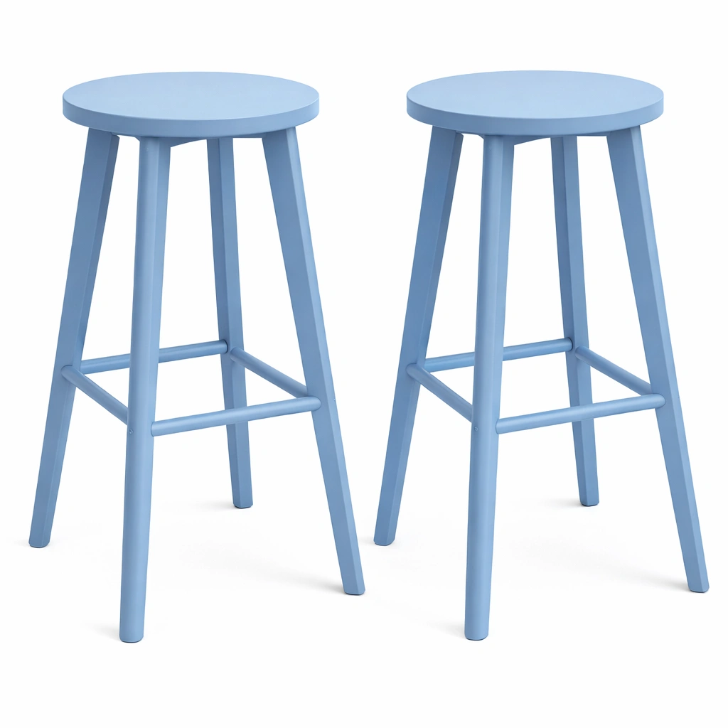 Tabourets Bois Bleu Lot Deux-Arvirox
