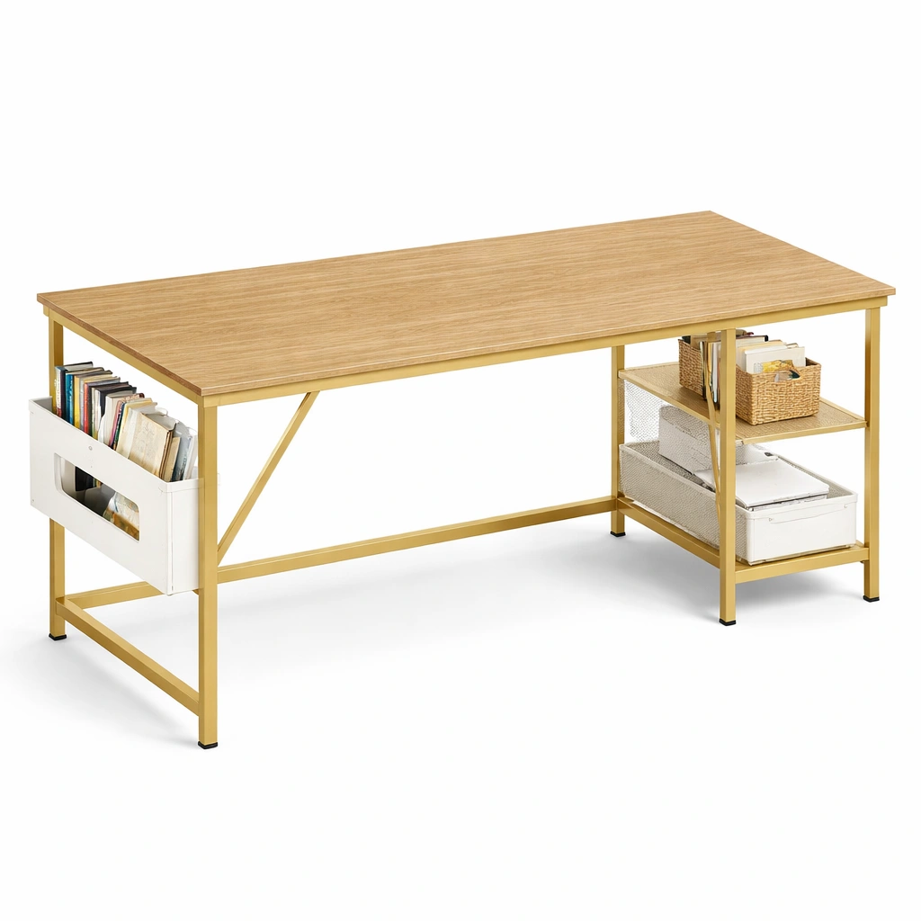 Bureau Informatique Mtal Or Plateau Bois-Arvirox