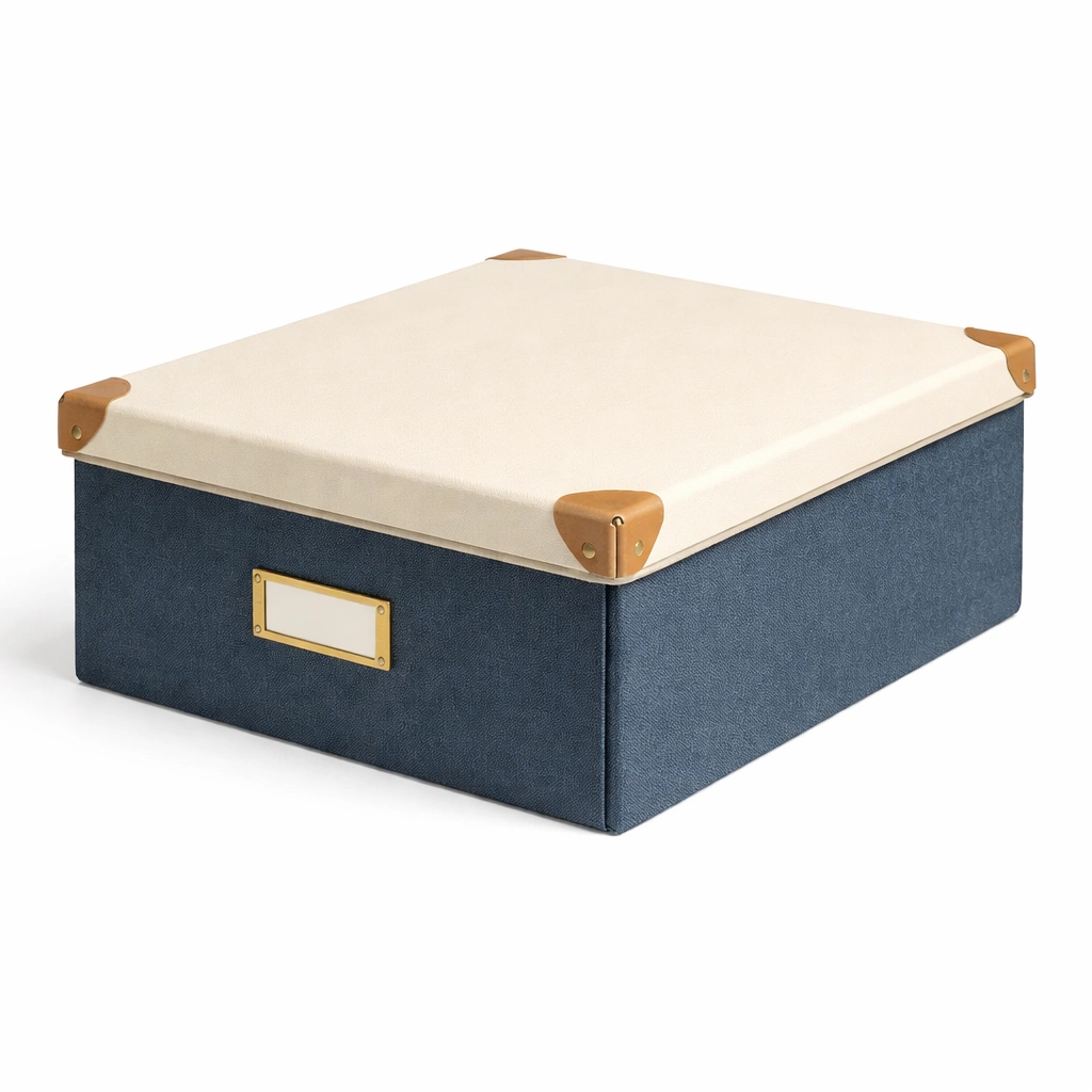 Bo?te de Rangement Tissu Bicolore Couvercle Rigide-Arvirox