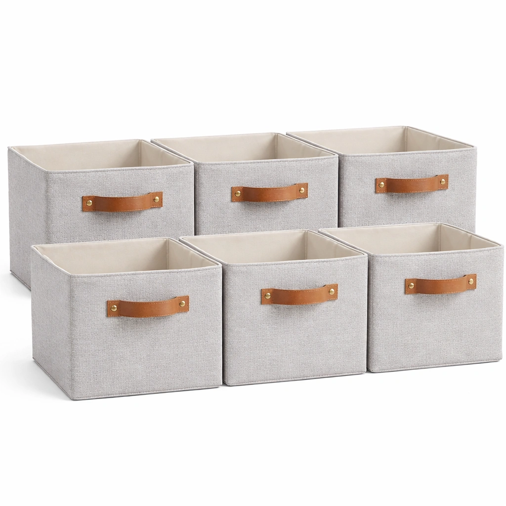 Panier de Rangement Plastique Poignes Bambou-Arvirox