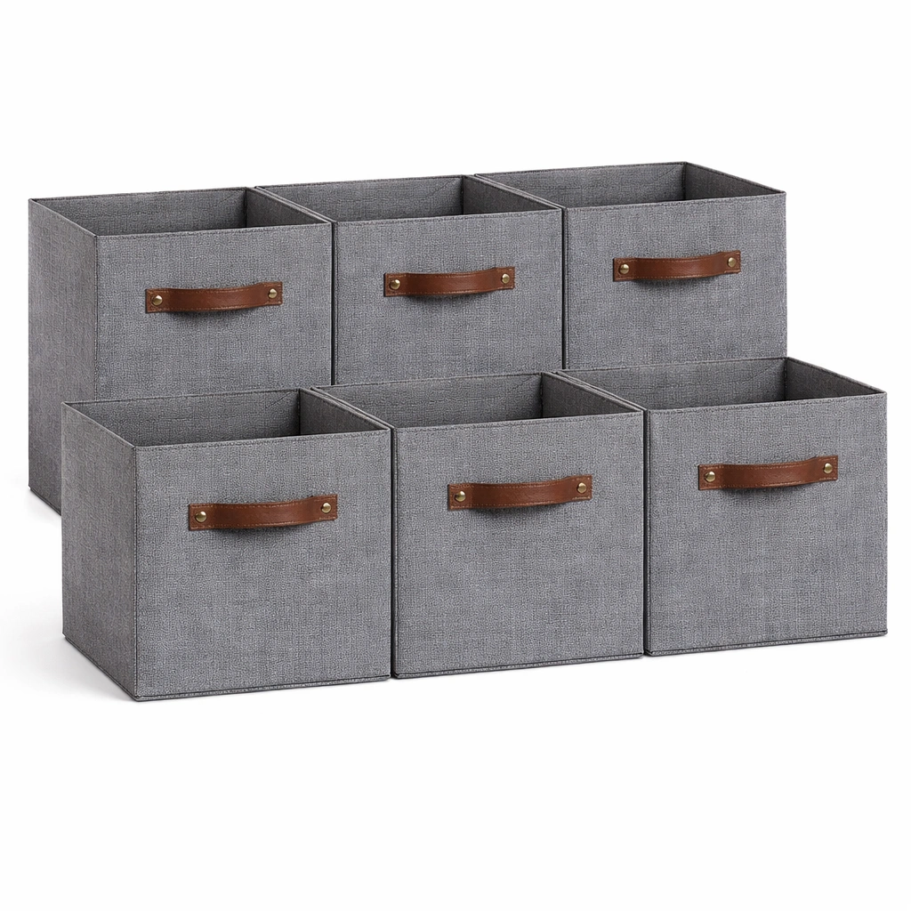 Panier de Rangement Tissu Gris Lot 6-Arvirox