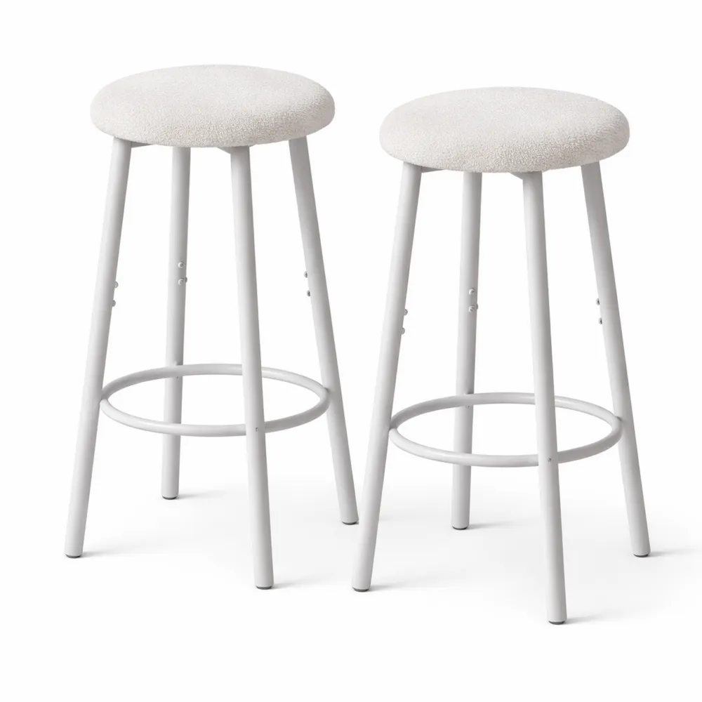 Tabourets de Bar 67 cm, Lot de 2 Chaise Haute, Base en Métal
