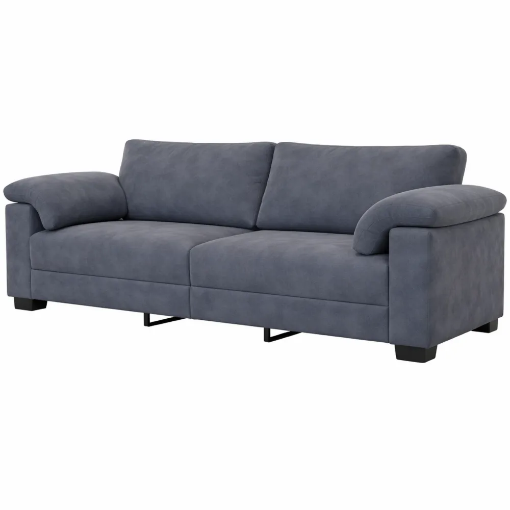 Canapé 3 Places en Velours Gris Foncé