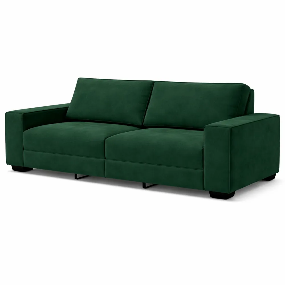 Canapé 3 Places en Velours Vert Foncé 180 cm