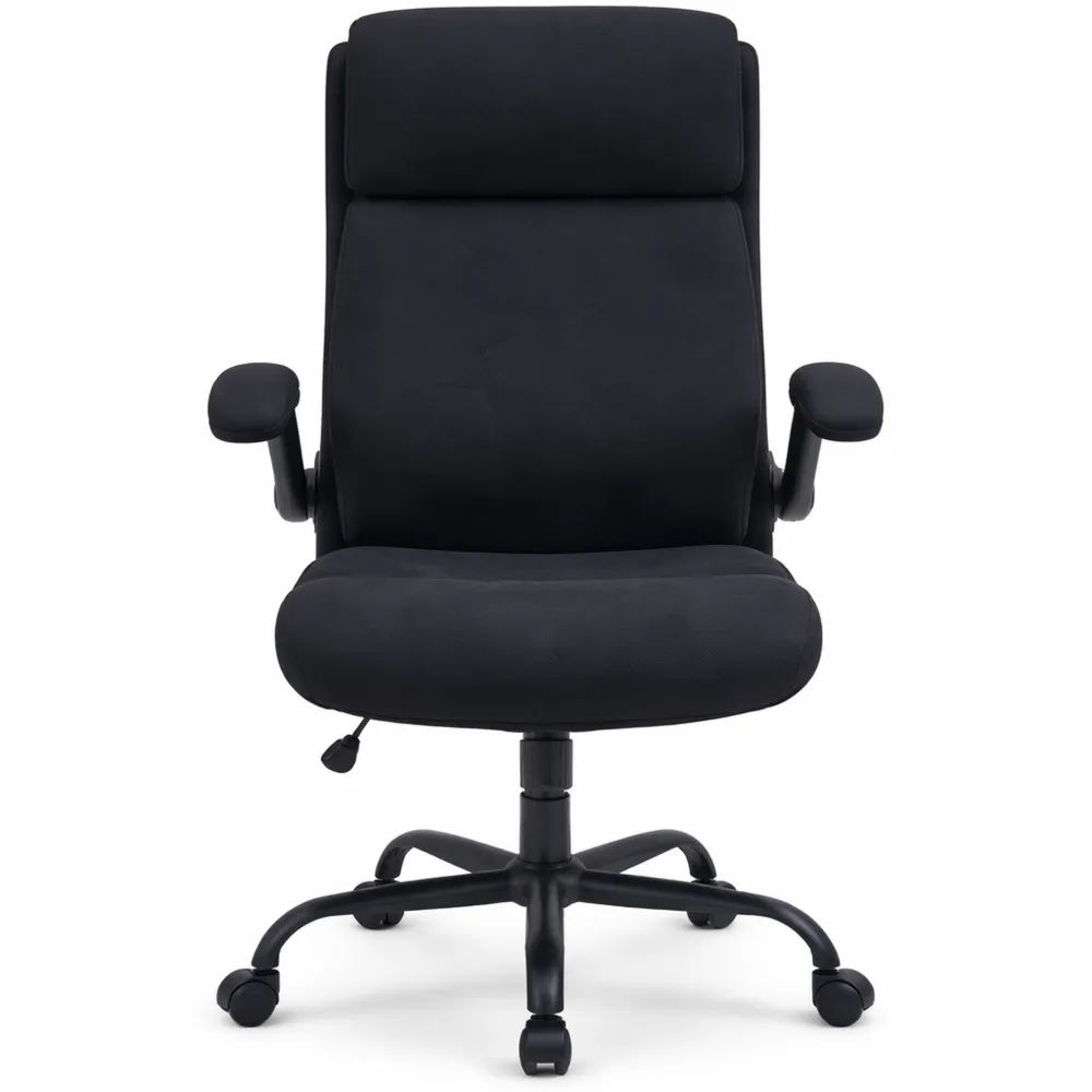 Sedia ergonomica da ufficio con braccioli ribaltabili e schienale alto