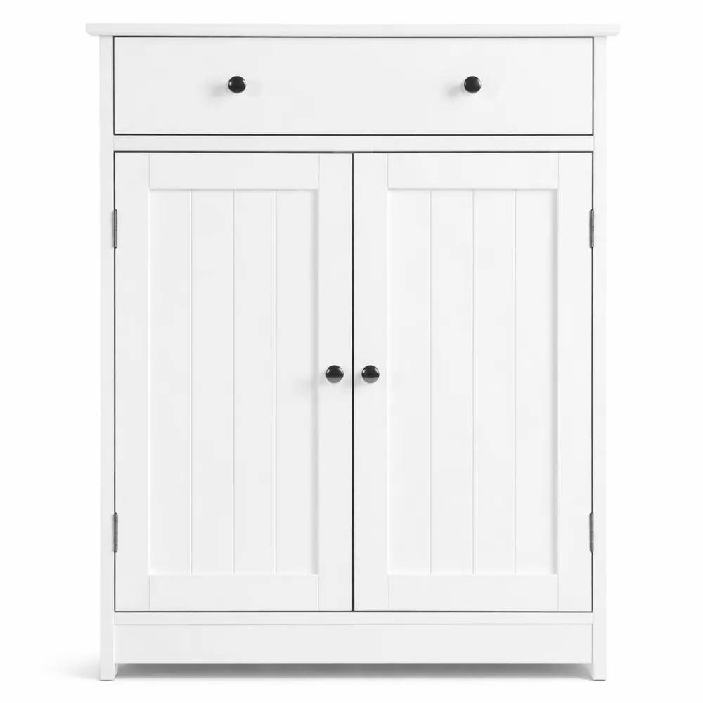 Armadietto da Bagno Autoportante con Ripiano Regolabile Bianco