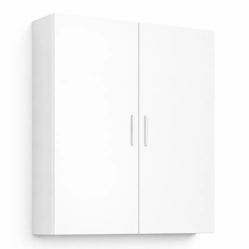 Armadietto Sospeso Multifunzione, 60x16x60 cm, Bianco Lucido