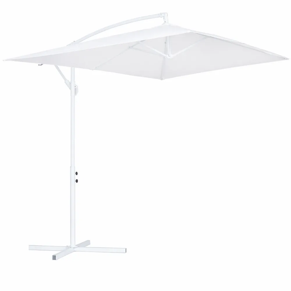 Ombrellone Decentrato con Struttura Resistente e Chiusura a Manovella per Esterno