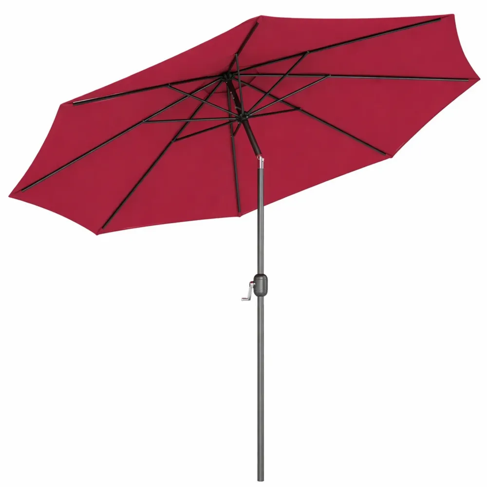 Ombrellone da Giardino 3x2.5 m Inclinabile in Metallo e Poliestere Rosso Scuro