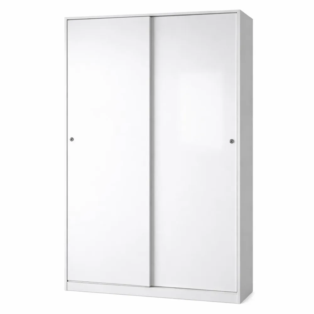 Armadio con Ante Scorrevoli 120x204 cm Bianco Lucido