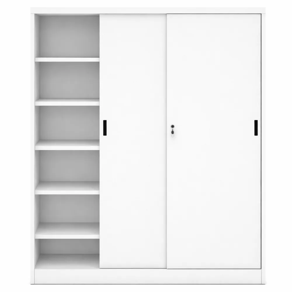 Guardaroba in Metallo con Ante Scorrevoli Grigio 150x45x200